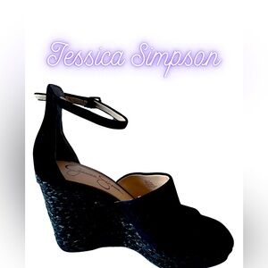 Jessica Simpson 4 inch wedge platform.  Black open-toe.
